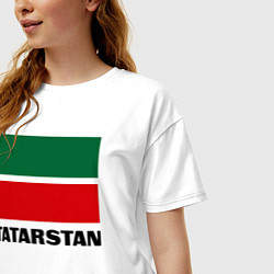 Футболка оверсайз женская Флаг Татарстана, цвет: белый — фото 2