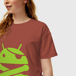 Футболка оверсайз женская Android super user, цвет: кирпичный — фото 2