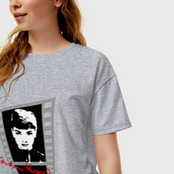 Футболка оверсайз женская Одри Хопберн актриса, цвет: меланж — фото 2