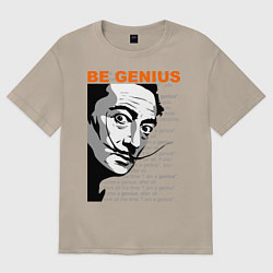 Футболка оверсайз женская Dali: Be Genius, цвет: миндальный