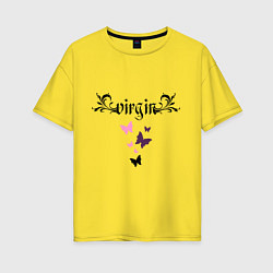 Женская футболка оверсайз Девственница и бабочки