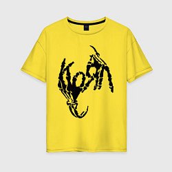 Футболка оверсайз женская Korn bones, цвет: желтый