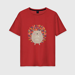 Женская футболка оверсайз Hedgehog: give me a hug