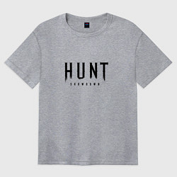 Женская футболка оверсайз Hunt: Showdown Black Logo