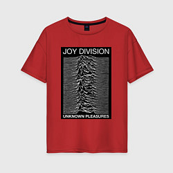 Футболка оверсайз женская Joy Division: Unknown Pleasures, цвет: красный