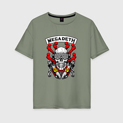 Футболка оверсайз женская Megadeth Rocker, цвет: авокадо