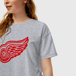 Футболка оверсайз женская Detroit Red Wings: Pavel Datsyuk, цвет: меланж — фото 2