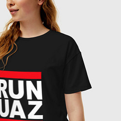Футболка оверсайз женская Run UAZ, цвет: черный — фото 2