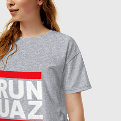 Футболка оверсайз женская Run UAZ, цвет: меланж — фото 2