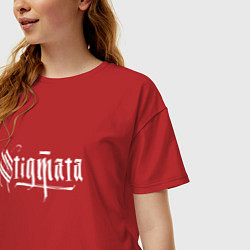 Футболка оверсайз женская Stigmata, цвет: красный — фото 2