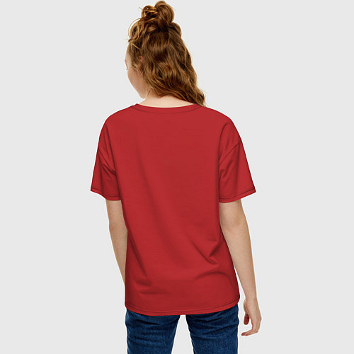 Женская футболка оверсайз Justin Bieber / Красный – фото 4