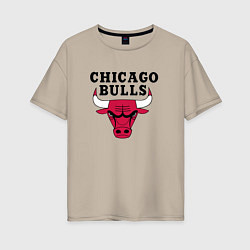 Футболка оверсайз женская Chicago Bulls, цвет: миндальный