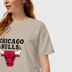 Футболка оверсайз женская Chicago Bulls, цвет: миндальный — фото 2