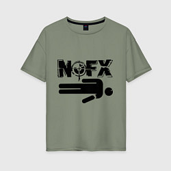 Футболка оверсайз женская NOFX crushman, цвет: авокадо