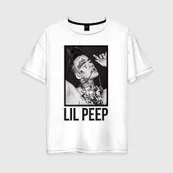 Женская футболка оверсайз Lil Peep: Black Style