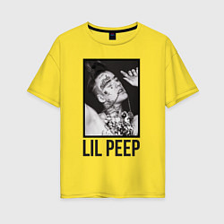 Футболка оверсайз женская Lil Peep: Black Style, цвет: желтый