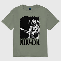 Футболка оверсайз женская Black Nirvana, цвет: авокадо