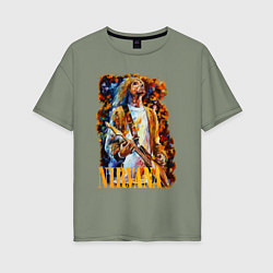 Женская футболка оверсайз Cobain Art