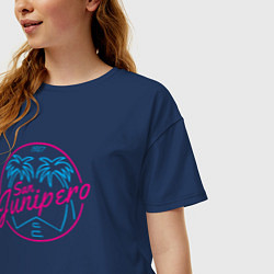 Футболка оверсайз женская San Junipero 1987, цвет: тёмно-синий — фото 2
