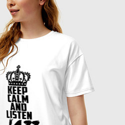 Футболка оверсайз женская Keep Calm & Listen Jazz, цвет: белый — фото 2