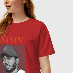 Футболка оверсайз женская Kendrick Lamar: DAMN, цвет: красный — фото 2