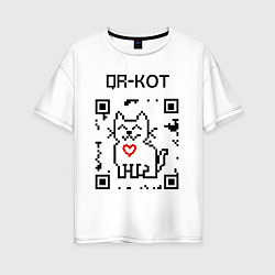 Футболка оверсайз женская QR-code-kote, цвет: белый