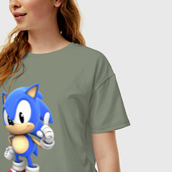 Футболка оверсайз женская Classic Sonic, цвет: авокадо — фото 2