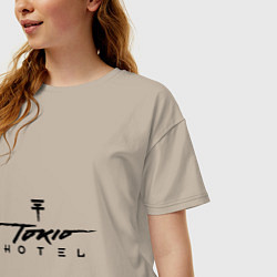 Футболка оверсайз женская Tokio Hotel, цвет: миндальный — фото 2