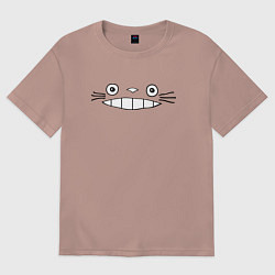 Футболка оверсайз женская Totoro face, цвет: пыльно-розовый