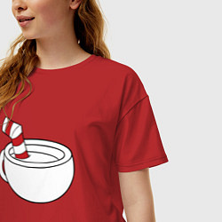 Футболка оверсайз женская Red Cuphead, цвет: красный — фото 2