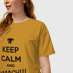 Футболка оверсайз женская Keep Calm & WAAAGH, цвет: горчичный — фото 2