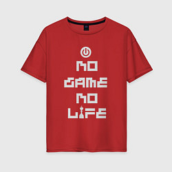 Футболка оверсайз женская No game No life, цвет: красный