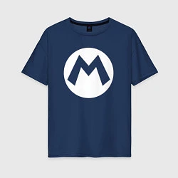 Футболка оверсайз женская Символ Марио, цвет: тёмно-синий