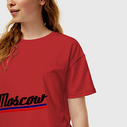 Футболка оверсайз женская Moscow Tricolor, цвет: красный — фото 2