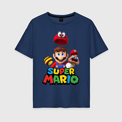 Футболка оверсайз женская Super Mario, цвет: тёмно-синий