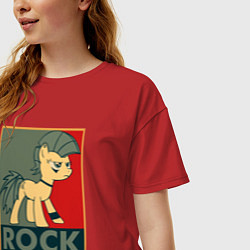 Футболка оверсайз женская Rock Pony, цвет: красный — фото 2