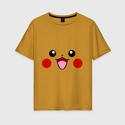 Женская футболка оверсайз Happy Pikachu