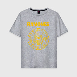 Футболка оверсайз женская Ramones, цвет: меланж