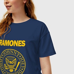 Футболка оверсайз женская Ramones, цвет: тёмно-синий — фото 2