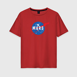 Футболка оверсайз женская Elon Musk: To Mars, цвет: красный