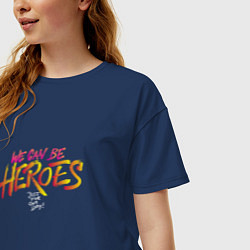 Футболка оверсайз женская Can be heroes, цвет: тёмно-синий — фото 2