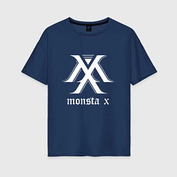 Футболка оверсайз женская Monsta X, цвет: тёмно-синий