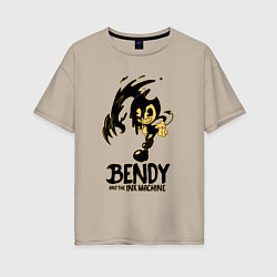 Футболка оверсайз женская Bendy And the ink machine, цвет: миндальный