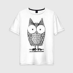 Женская футболка оверсайз Owl grafic