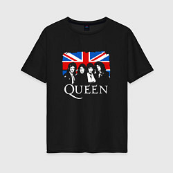 Футболка оверсайз женская Queen UK, цвет: черный