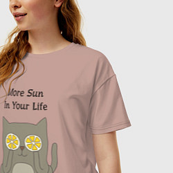 Футболка оверсайз женская More Sun In Your Life, цвет: пыльно-розовый — фото 2