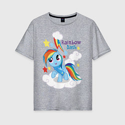 Футболка оверсайз женская Rainbow Dash, цвет: меланж