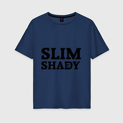 Футболка оверсайз женская Slim Shady: Big E, цвет: тёмно-синий