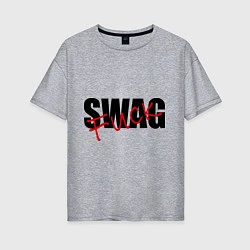 Футболка оверсайз женская SWAG Fuck, цвет: меланж