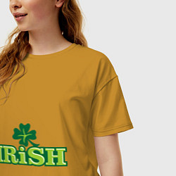 Футболка оверсайз женская Ирландия, цвет: горчичный — фото 2